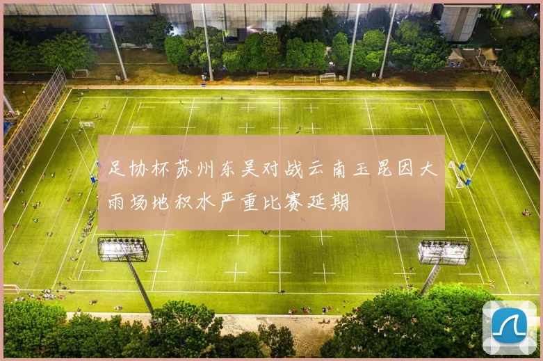 足协杯苏州东吴对战云南玉昆因大雨场地积水严重比赛延期